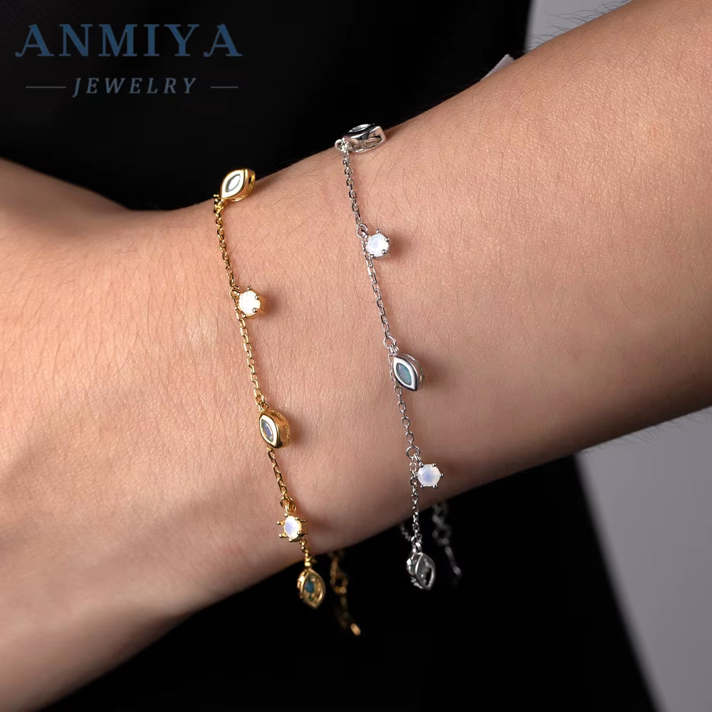 ANMIYA Trendy Best Selling Gold Tassels Anklet Bracelet Women 18K Gold 925 Silver Inoxidable Bracelet
